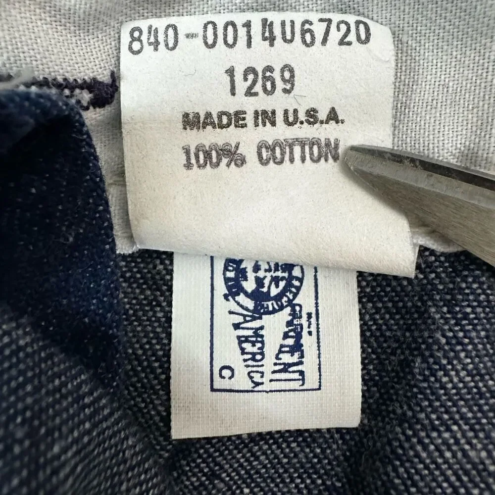 Vintage OshKosh B'Gosh Baby 6/9 Months Footie Denim Overalls Dark Blue Jean